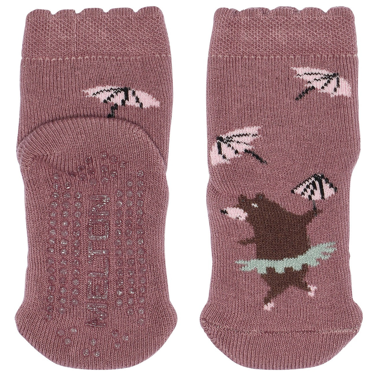 MELTON Grape Shake Dancing bear socks - anti-slip