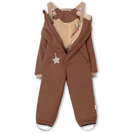 Mini A ture Rootbeer brown Wanni Fleece Snowsuit