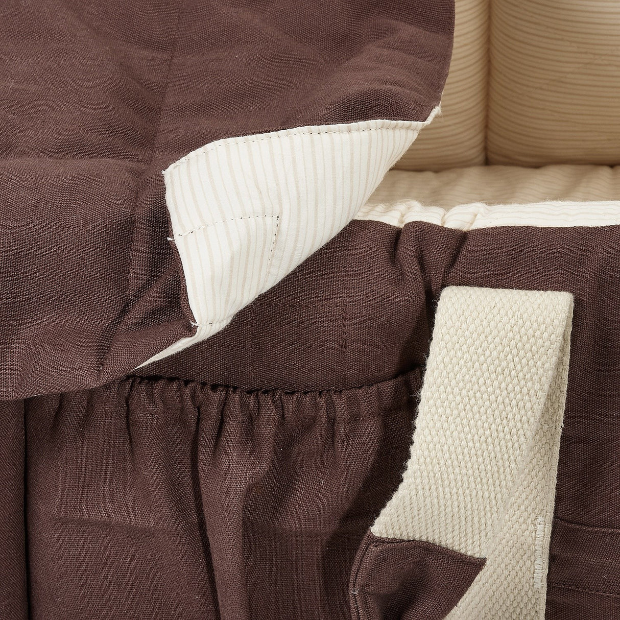 COPENHAGEN COLORS Brown With Cream Solid Stripe Organic Multifunctional Lift