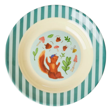 Rice   Melamine Kids Bowl with Blue Happy Forest Print - 250 ml