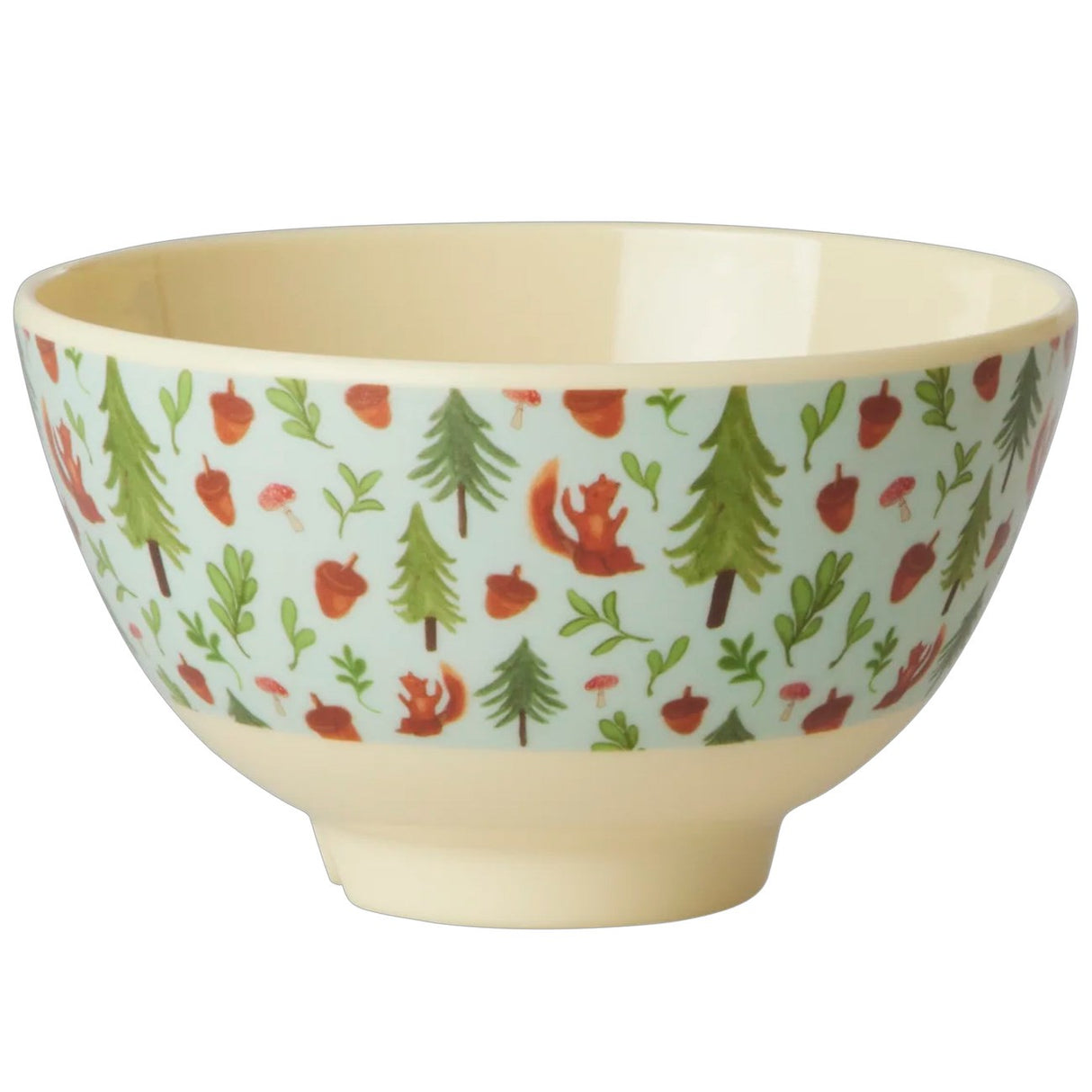 Rice  Melamine Bowl with Blue Happy Forest Print - Small - 300 ml