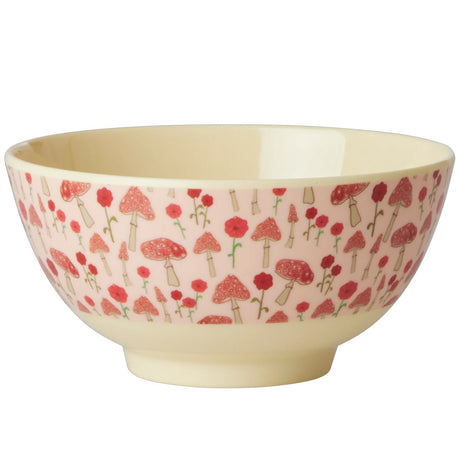 Rice  Melamine Bowl with Pink Happy Forest - Medium - 700 ml