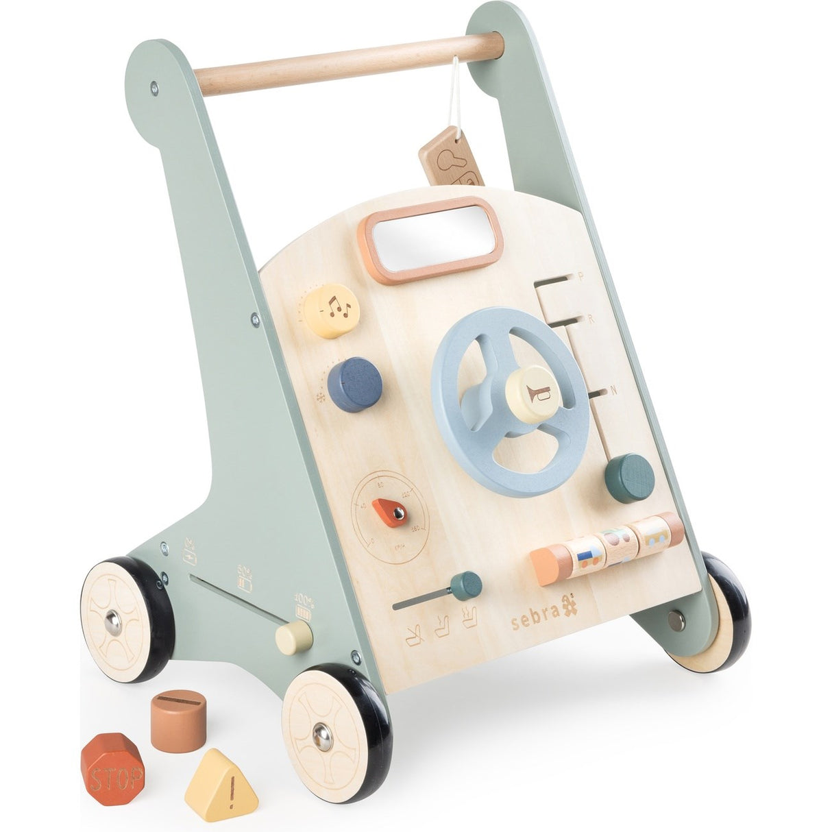 Sebra Wooden Activity Walker Car