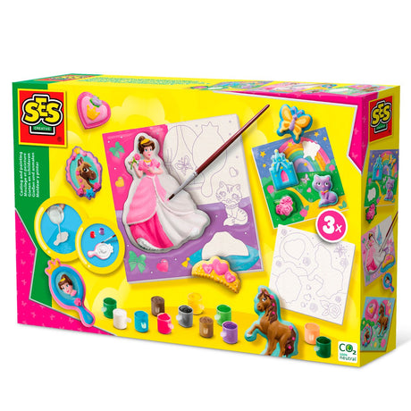 SES Creative h Støb & Mal - Prinsesser Med 3 Lærreder