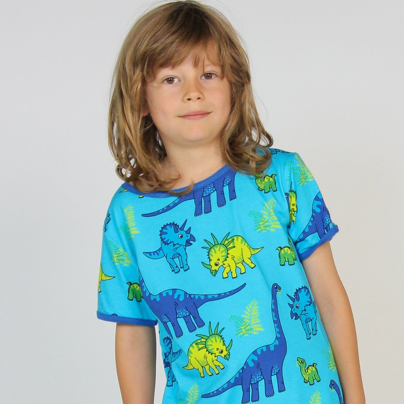 Småfolk Blue Atoll T-Shirt With Dinosaur 2