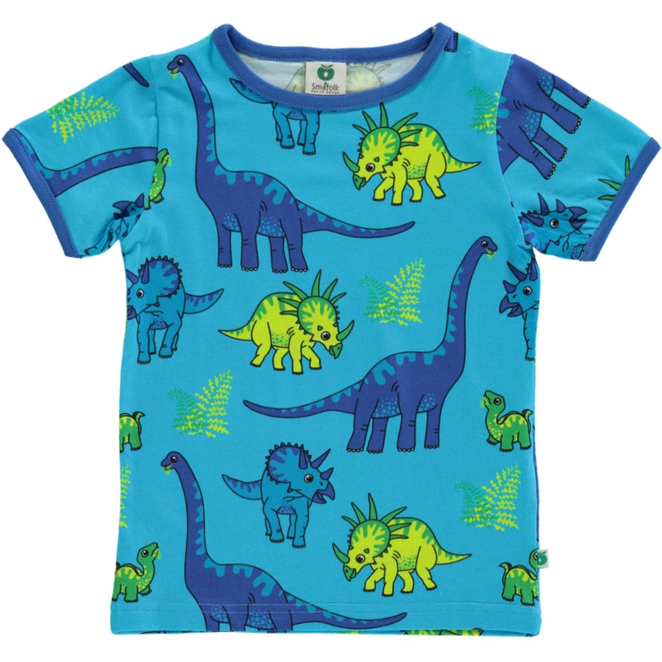 Småfolk Blue Atoll T-Shirt With Dinosaur