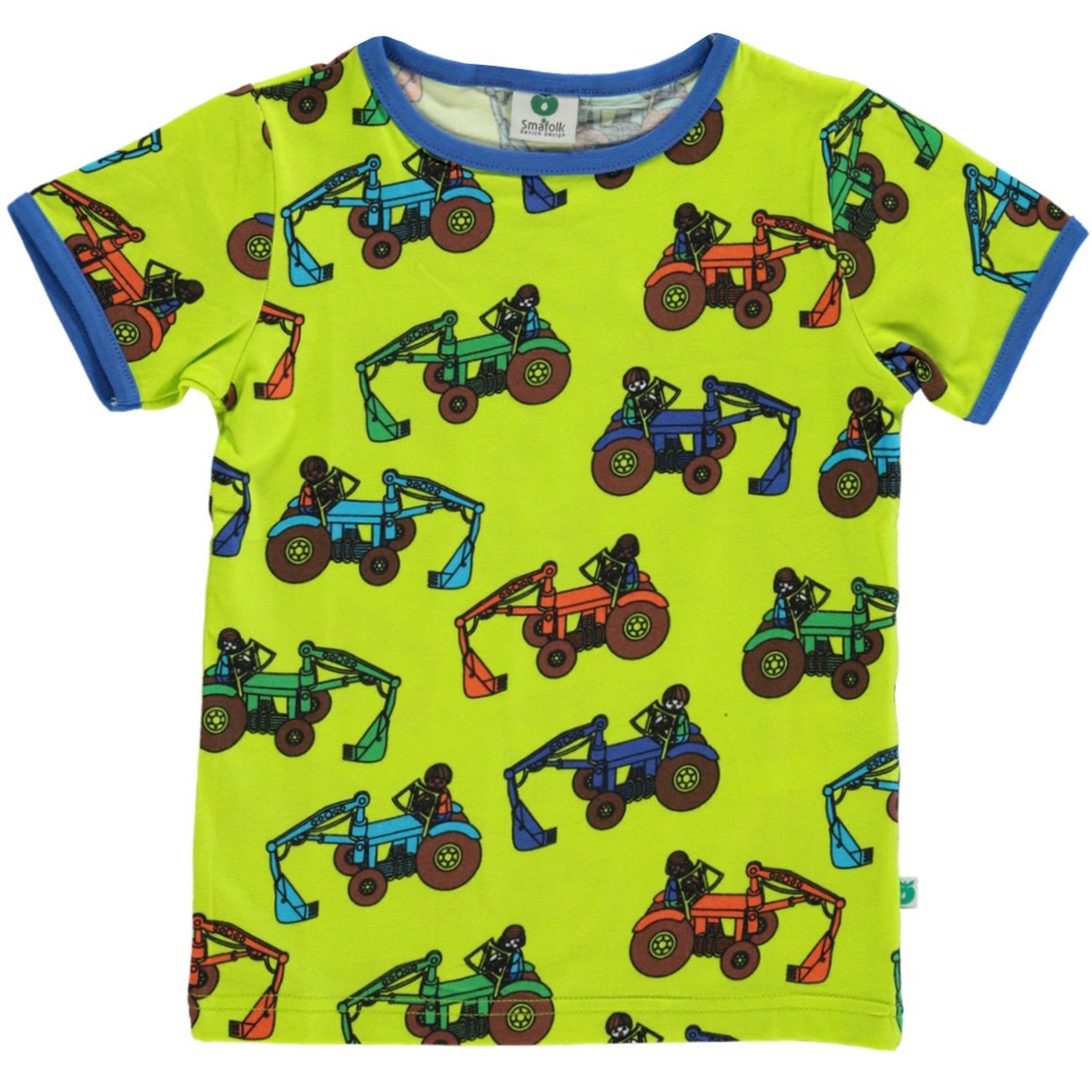 Småfolk Bright Green T-Shirt With Tractors