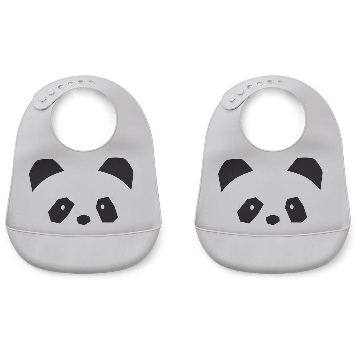 LieWood Panda Dumbo Grey Tilda Silicone Bib 2-Pack