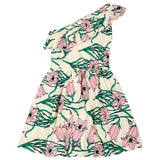 The New White Swan Campanula Flower AOP Kylie Dress