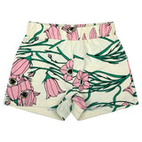 The New White Swan Campanula Flower AOP Kylie Shorts