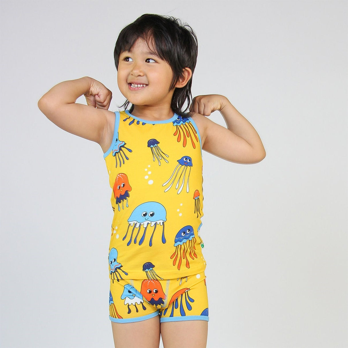 Småfolk Yellow Underwear Set With Mermaids 2