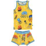 Småfolk Yellow Underwear Set With Mermaids