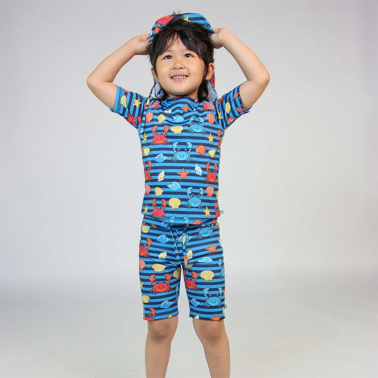 Småfolk Brilliant Blue UV50 Swimpants With Crabs 3