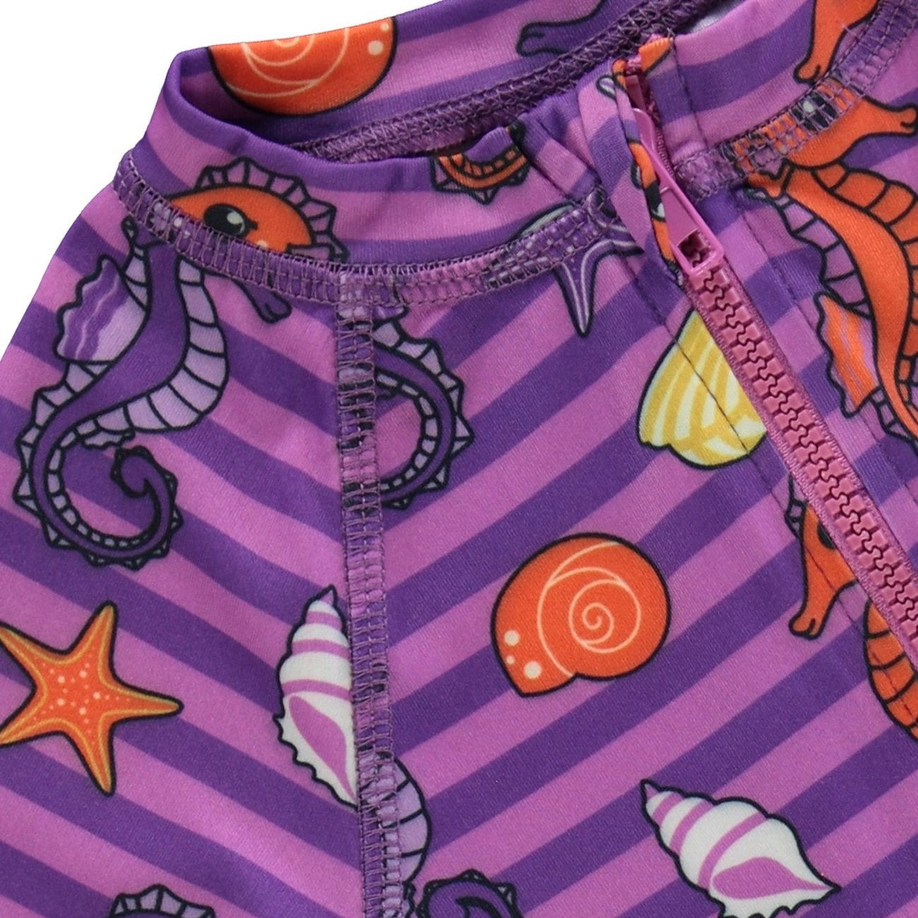 Småfolk Spring Pink UV50 Swimsuit With Seahorses 2