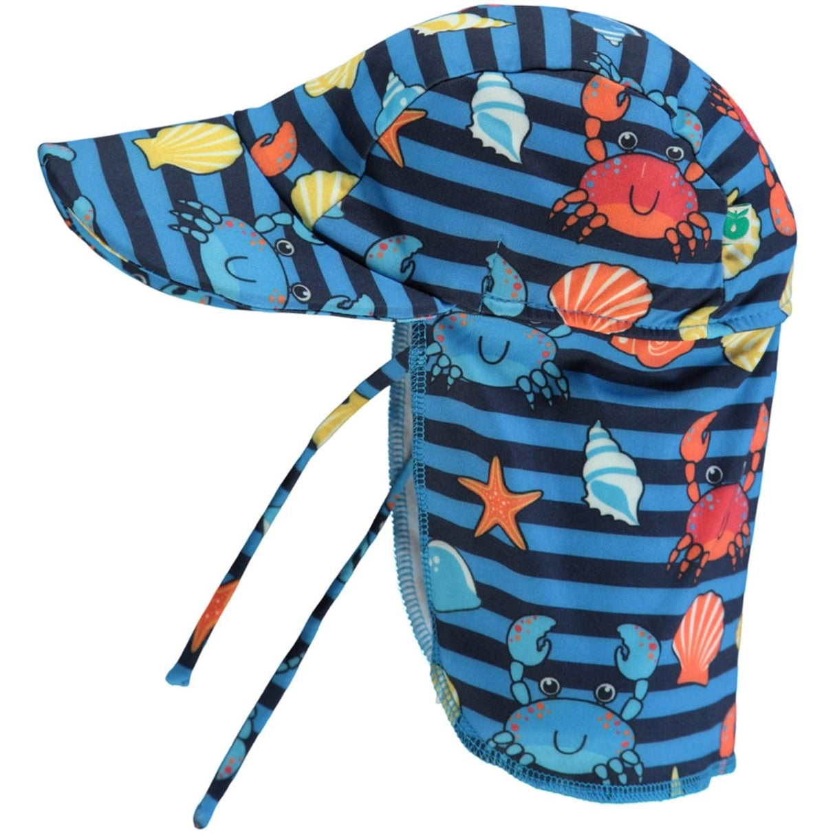 Småfolk Brilliant Blue Uv50 Sun Hat With Crabs