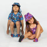 Småfolk Brilliant Blue Uv50 Sun Hat With Crabs 3