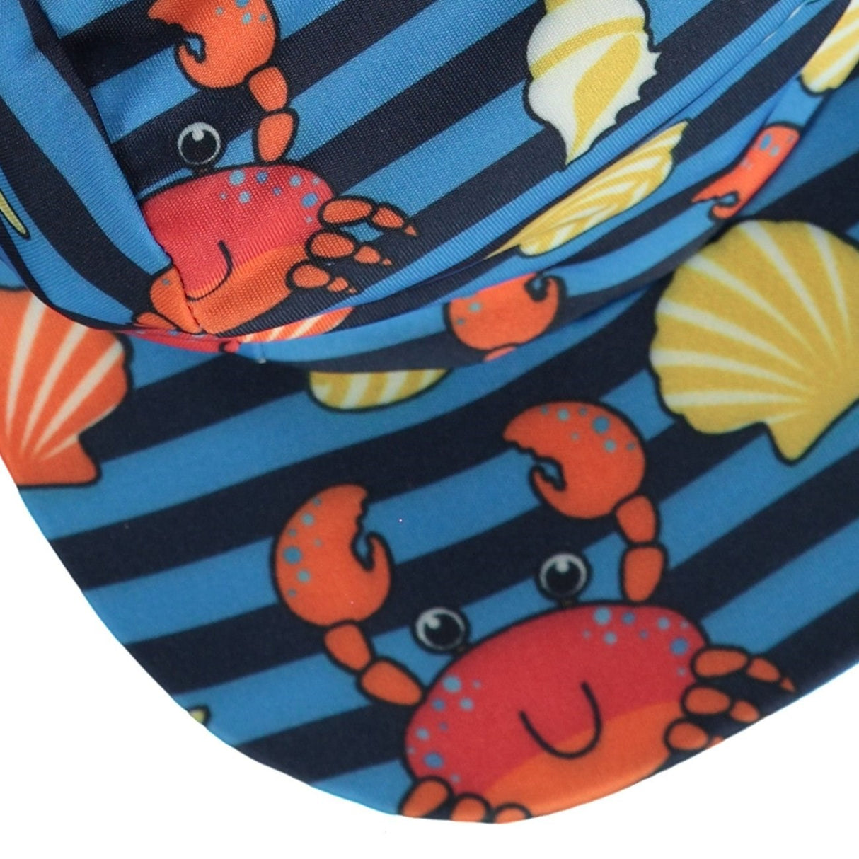 Småfolk Brilliant Blue Uv50 Sun Hat With Crabs 4