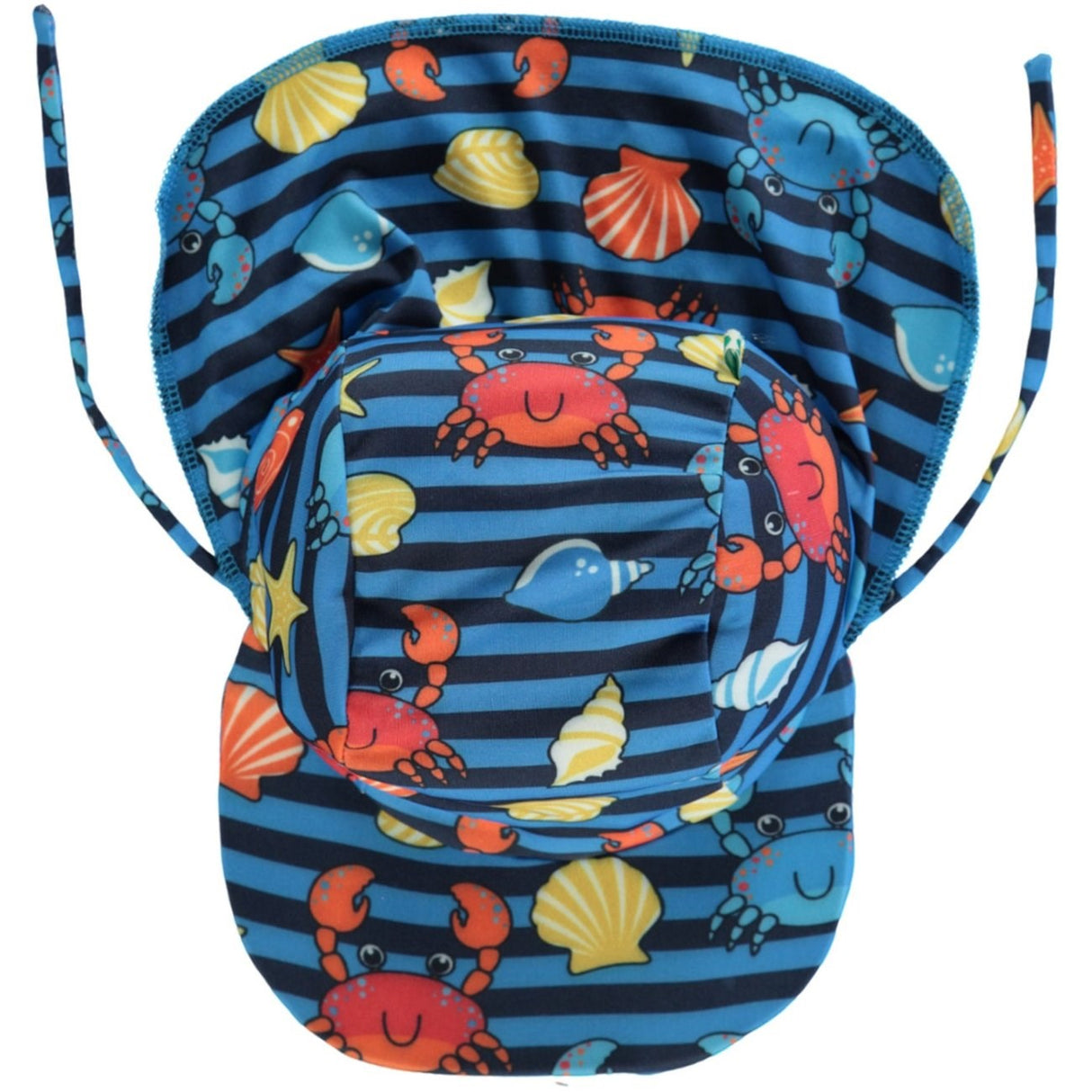 Småfolk Brilliant Blue Uv50 Sun Hat With Crabs 5