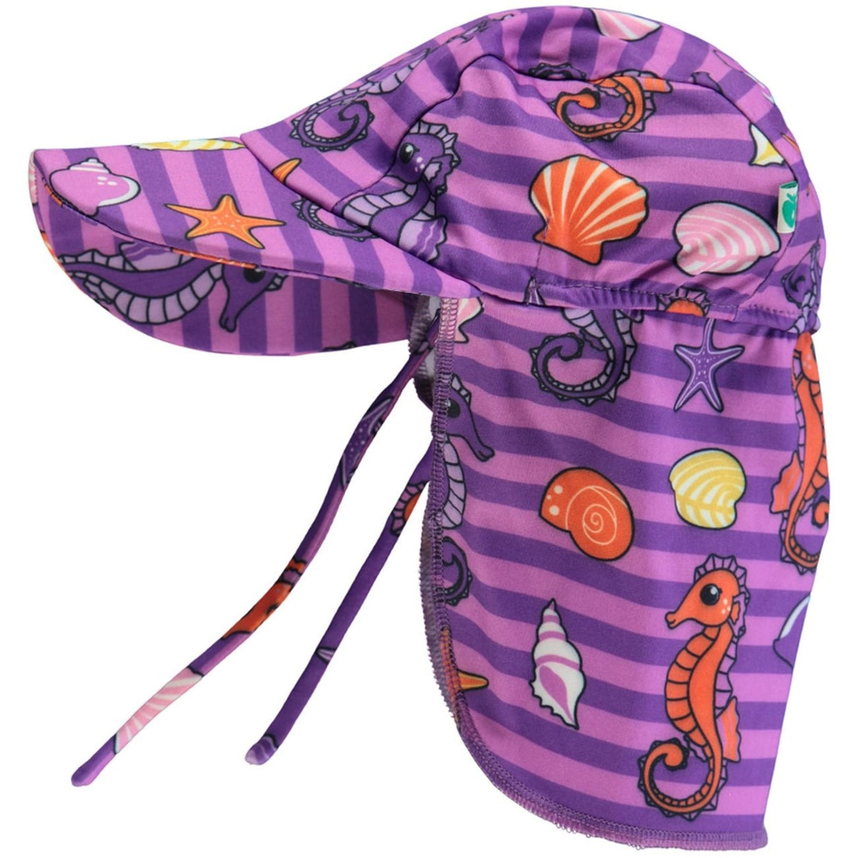 Småfolk Spring Pink UV50 Sun Hat With Seahorses