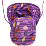 Småfolk Spring Pink UV50 Sun Hat With Seahorses 5