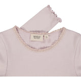 Wheat Soft Lilac Rib Lace Blouse 2