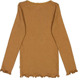 Wheat Caramel Rib Lace Blouse 3