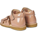 Angulus Starter Sandal W. Bow And Velcro Dark Peach 3