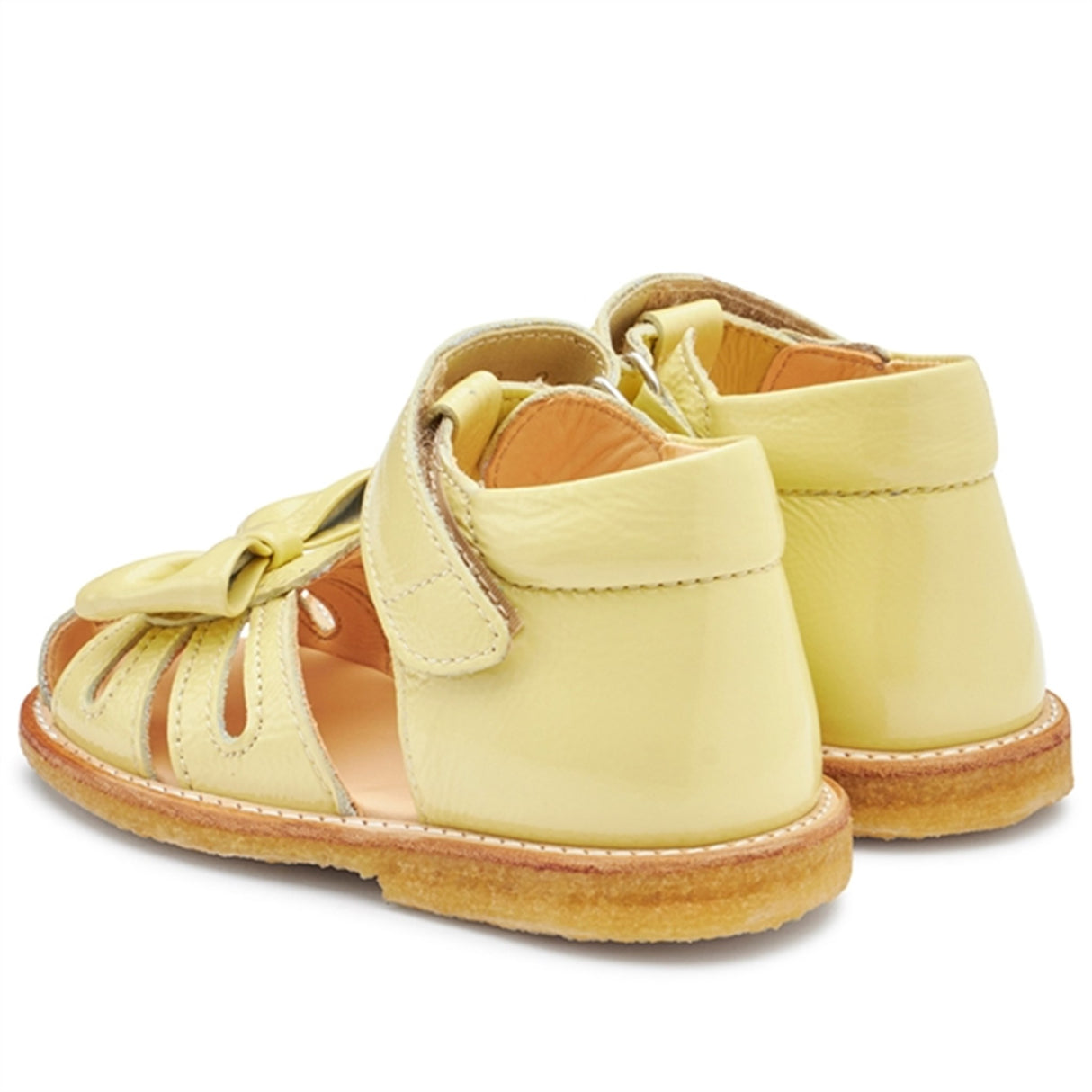 Angulus Starter Sandal W. Bow And Velcro Light Yellow 3