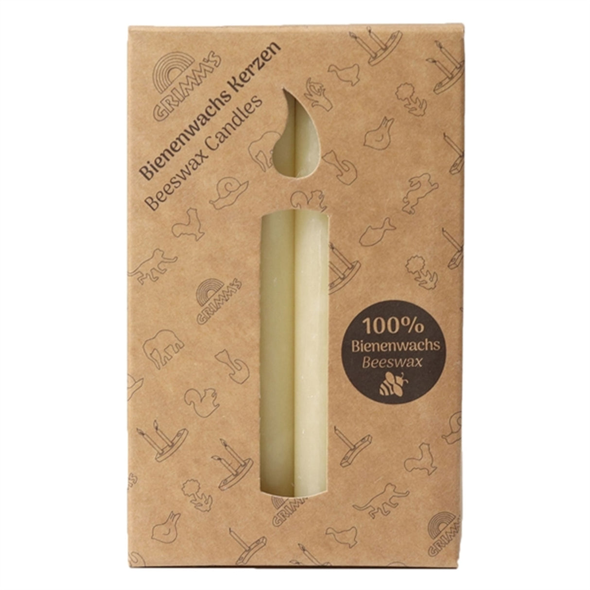 GRIMM´S Cream coloured 10% Beeswax Candles 2