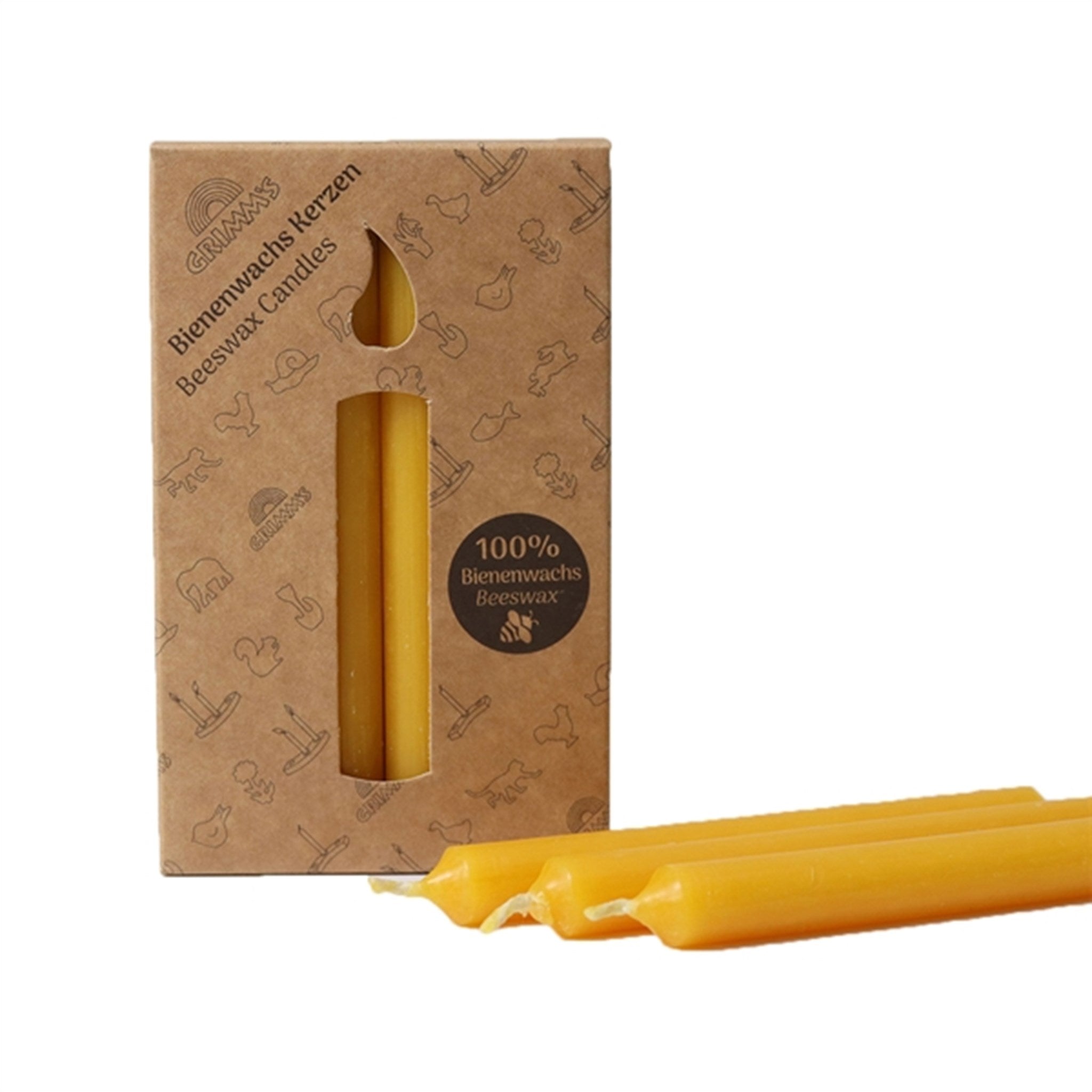 GRIMM´S Amber coloured 10% Beeswax Candles 2