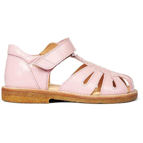 Angulus Sandal W. Velcro Peach/Peach Glitter 2