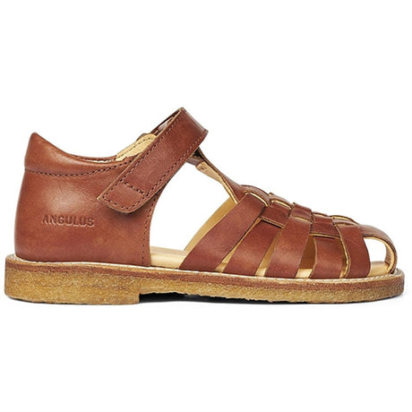 Angulus Sandal W. Braid And Velcro Tan 2