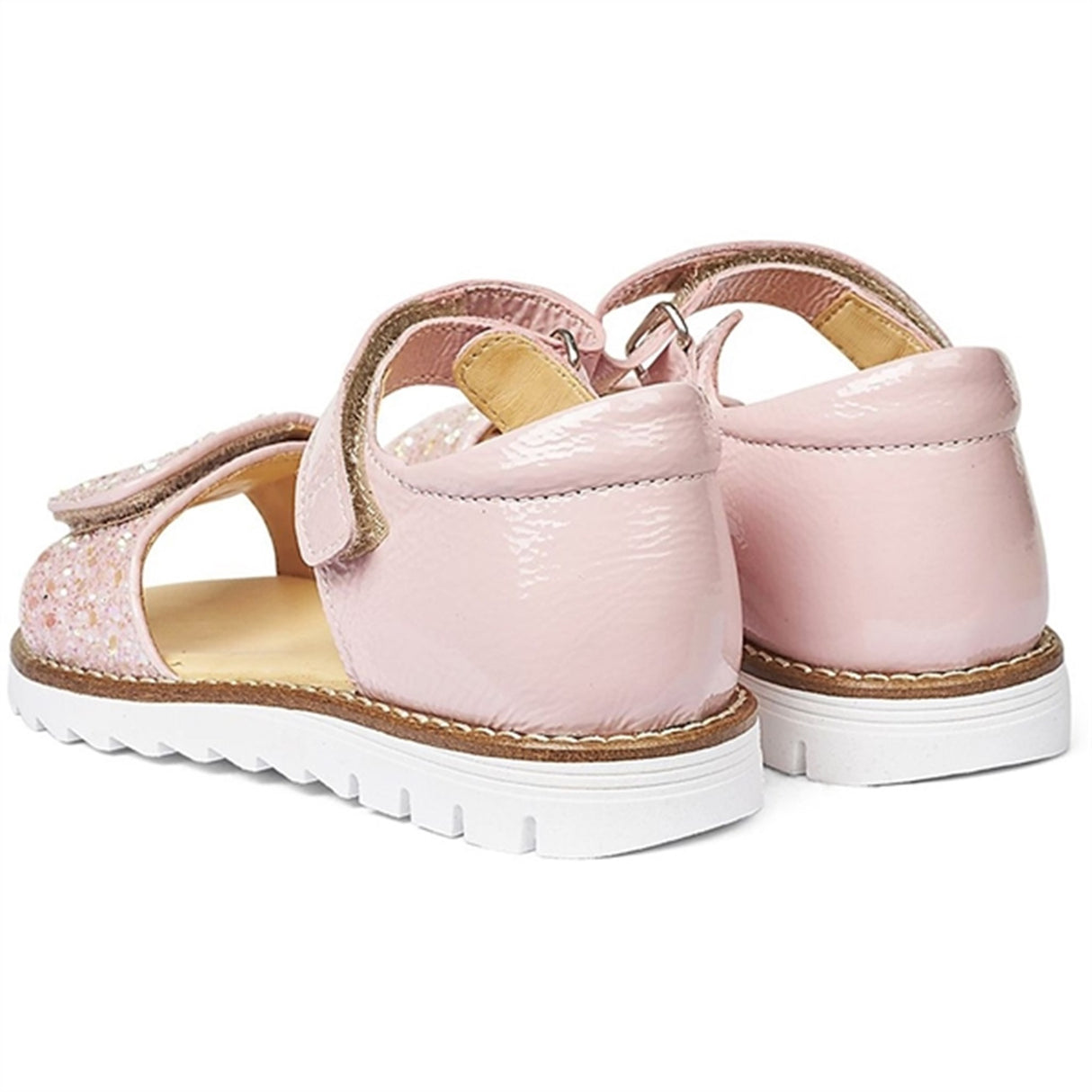 Angulus Sandal W. Velcro Rosa/Rosa Glitter 3