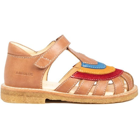 Angulus Sandals Tan/Red/Sun Yellow/Bright Blue 2