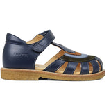 Angulus Sandal W. Rainbow And Velcro Navy/Dark Green/Blue/Cognac 2