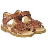 Angulus Sandal W. Velcro And Hearts Tan