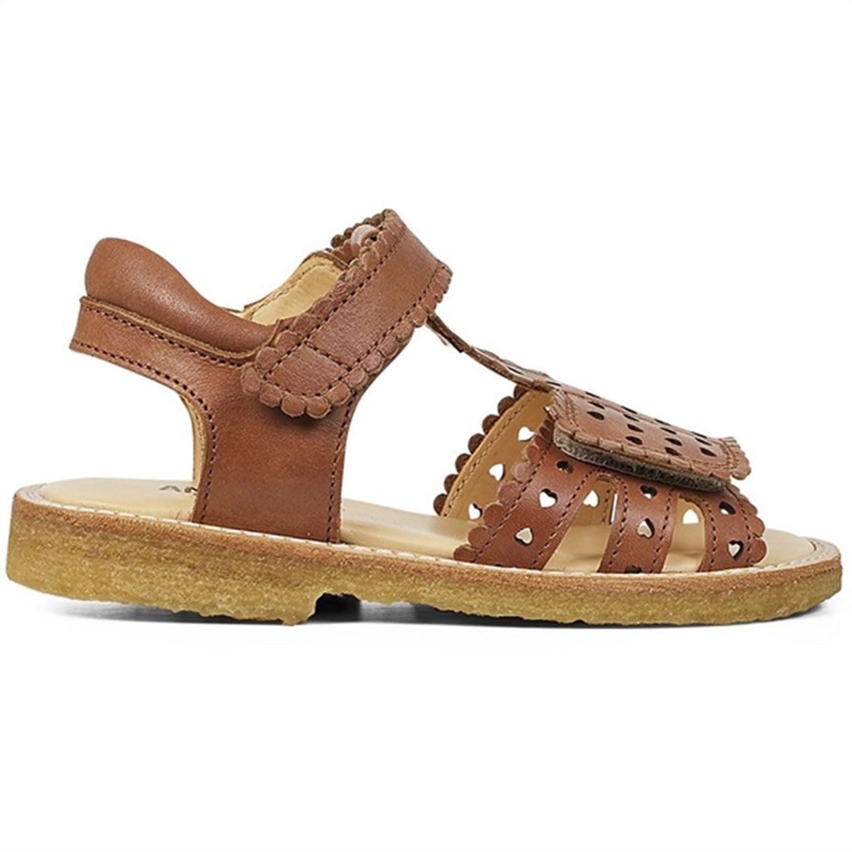 Angulus Sandal W. Velcro And Hearts Tan 2