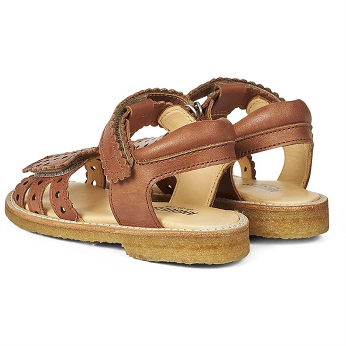 Angulus Sandal W. Velcro And Hearts Tan 3