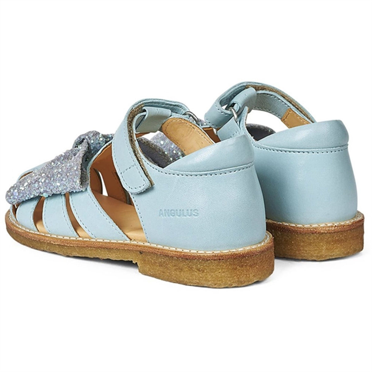 Angulus Sandal W. Bow And Velcro Mint/Mint Glitter 3