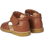 Angulus Starter Sandal W. Velcro And Hearts Cognac 3