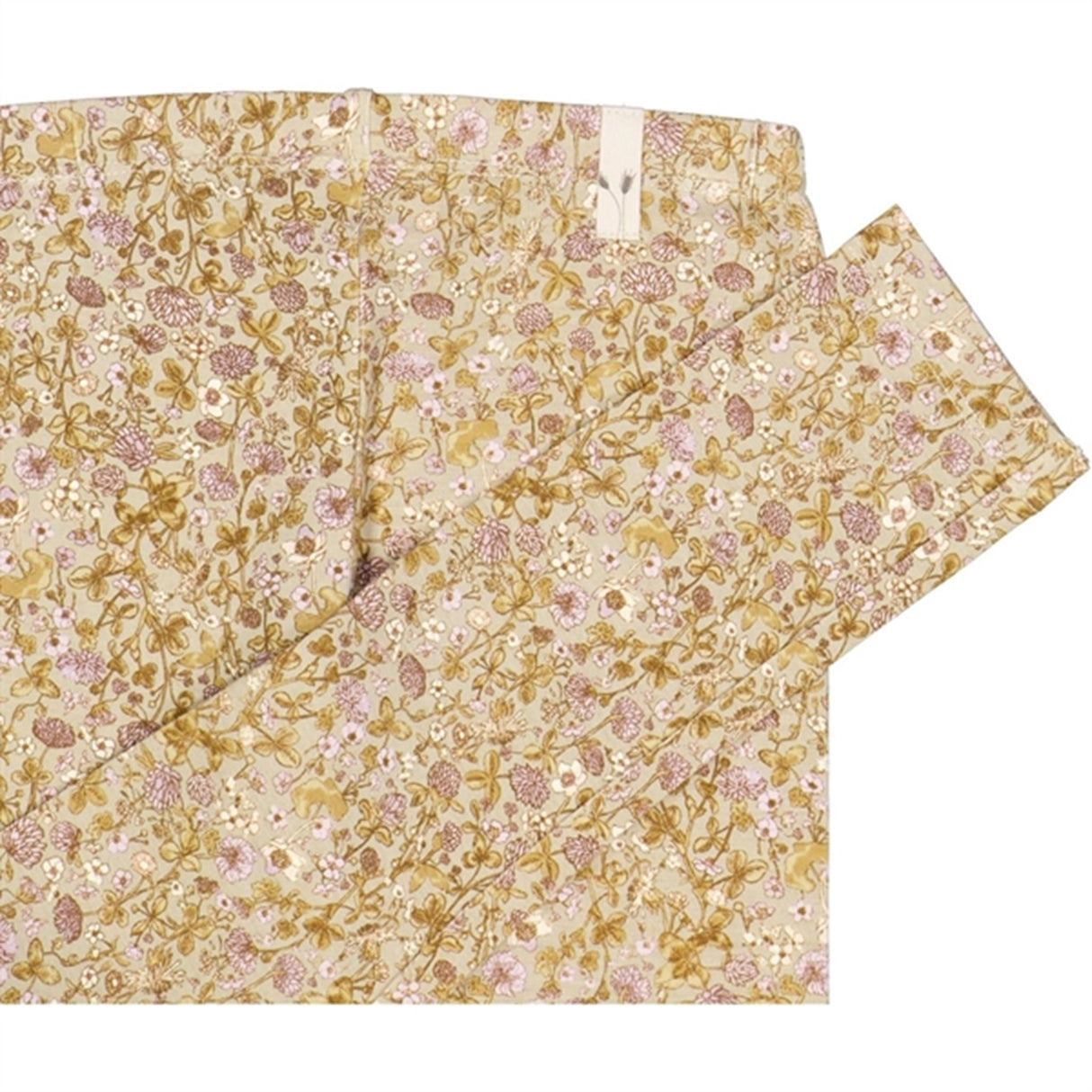 Wheat Fossil Flowers Jersey Leggings 2