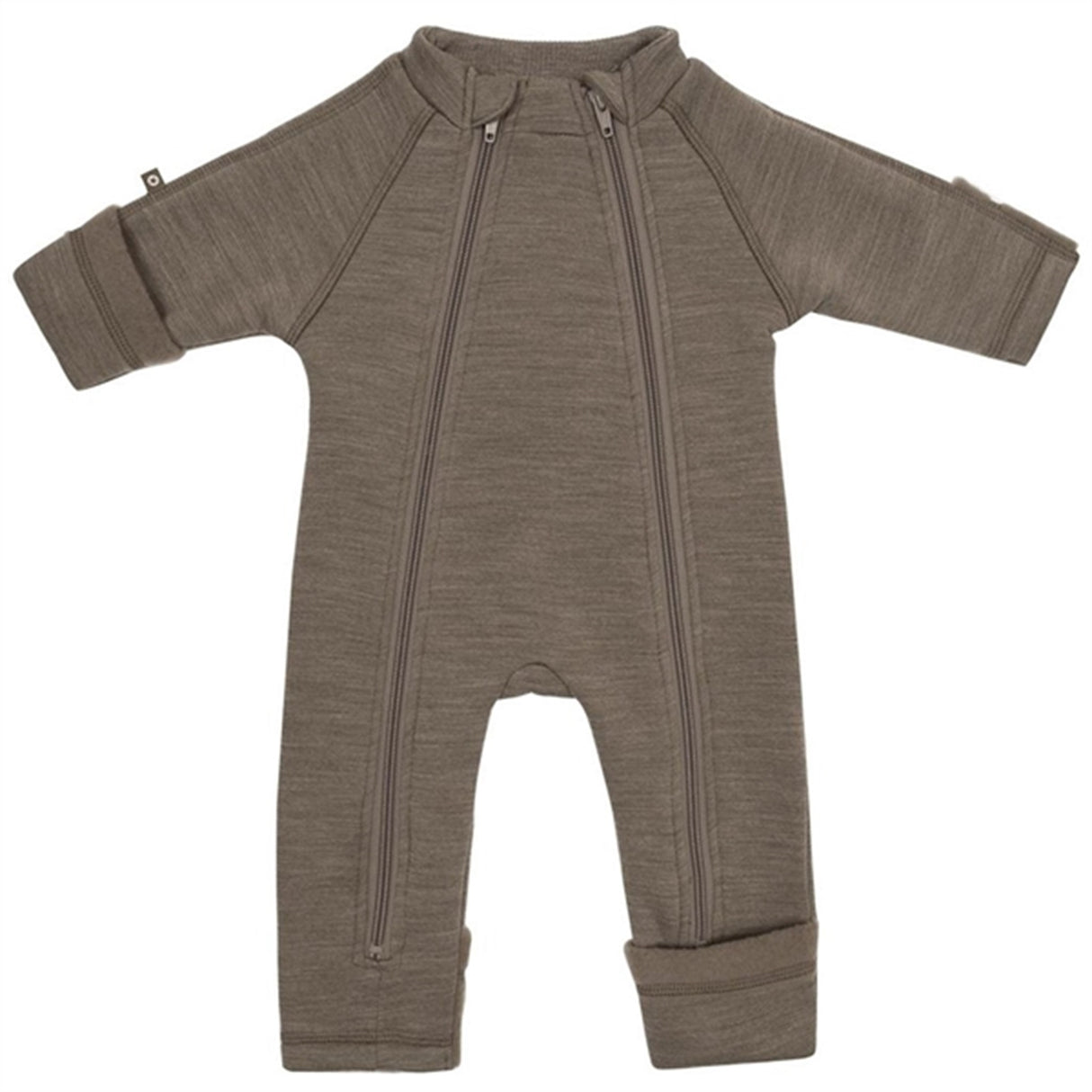 Smallstuff Wool Onesie with Zipper Nature