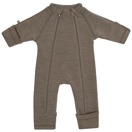 Smallstuff Wool Onesie with Zipper Nature