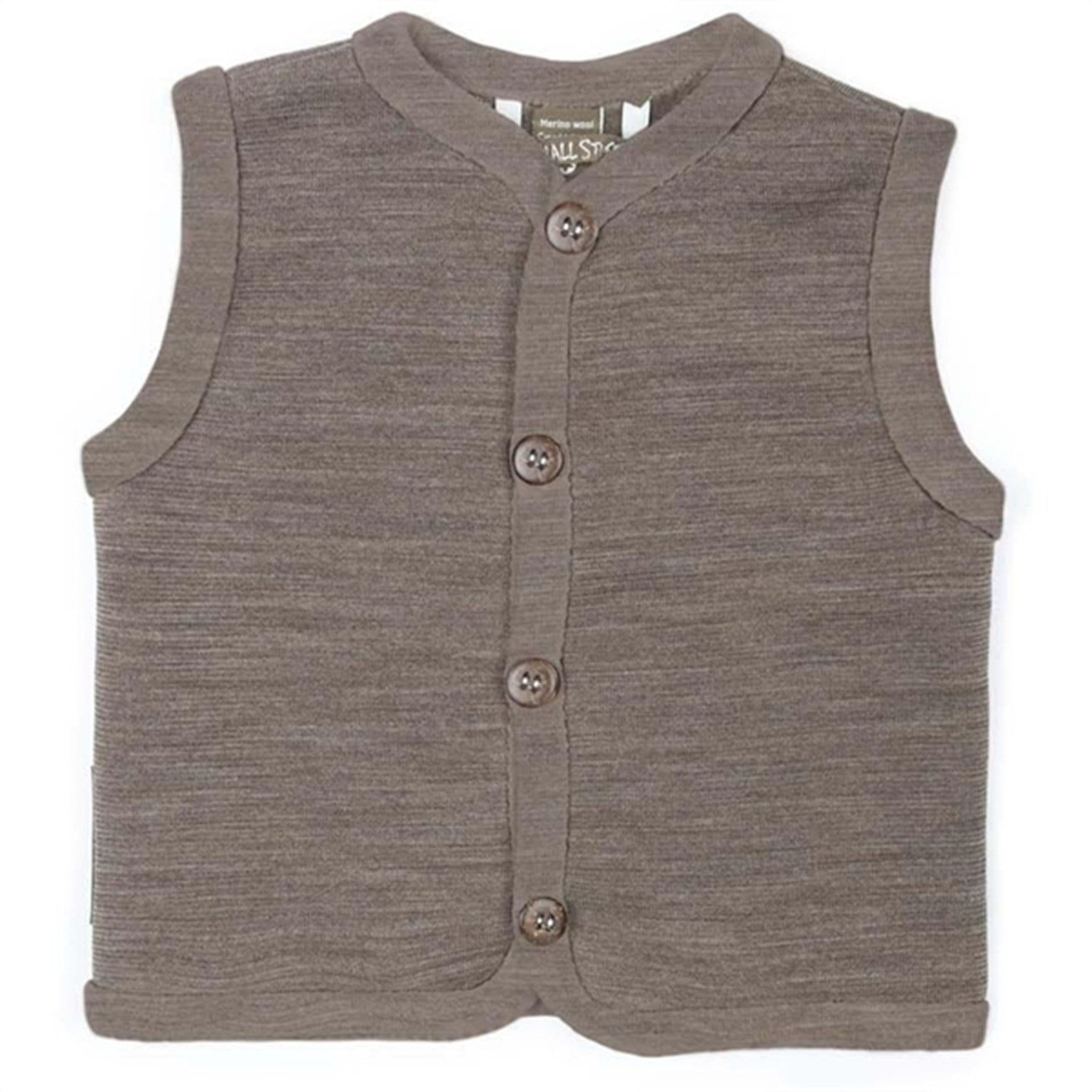 Smallstuff Wool Vest with Buttons Nature