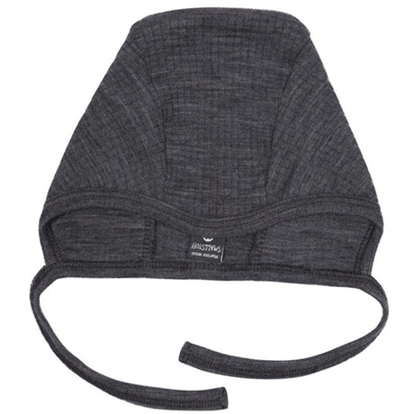 Smallstuff Wool Drop Needle Baby Helmet Dark Grey