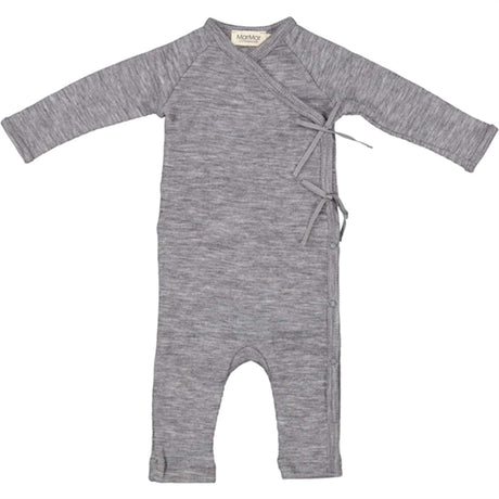 MarMar New Born Wool Rib Grey Melange Rula Romper