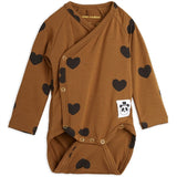 Mini Rodini Basic Hearts Brown Wrap Body