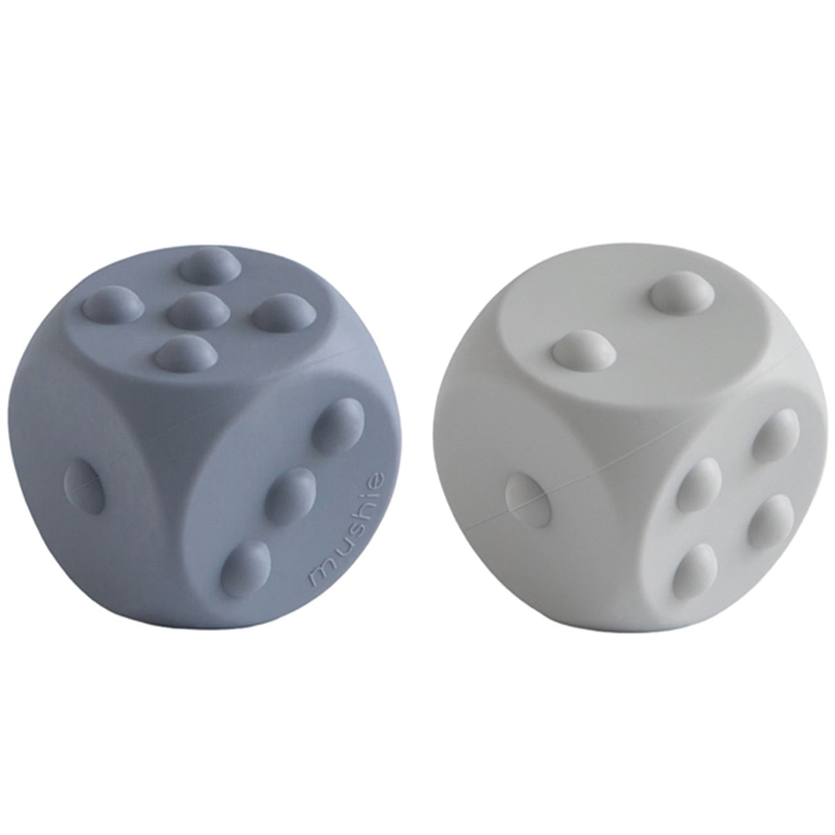 Mushie Silicone Dice Press Toy 2-pack Tradewinds/Stone