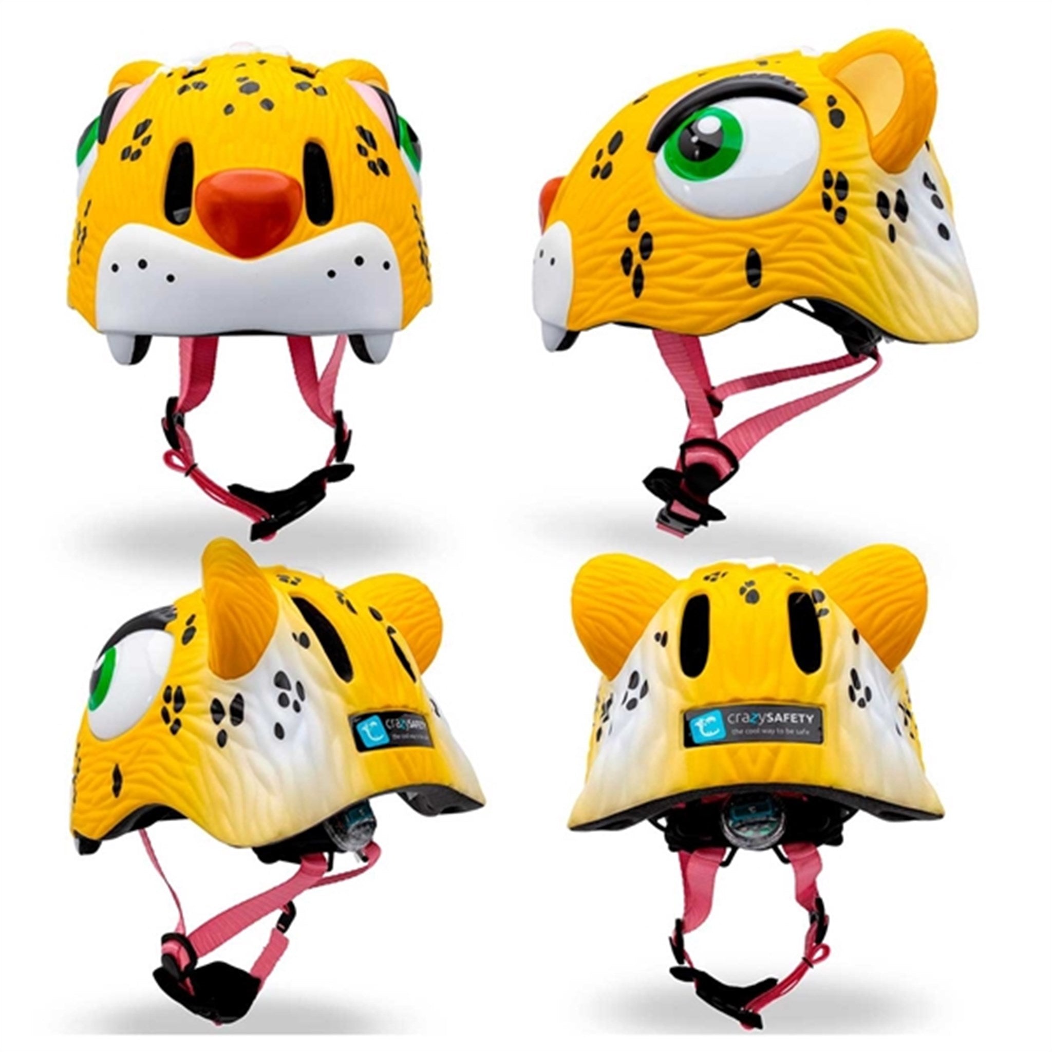 Crazy Safety Leopard Bicycle Helmet Yellow 5