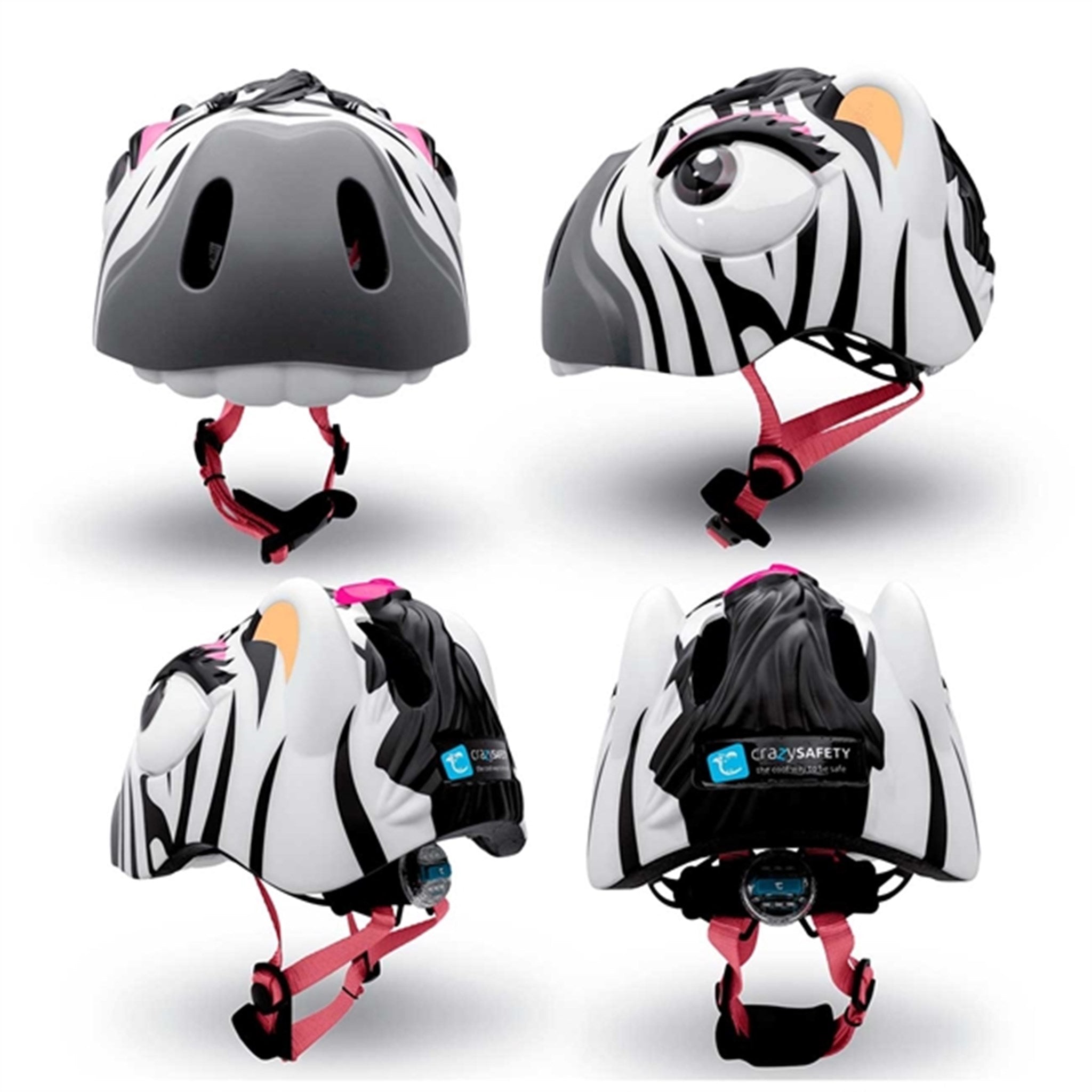 Crazy Safety Zebra Bicycle Helmet Black/White 5